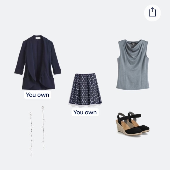 Stitch Fix Renee‎ C | Maybell Lace Detail Skirt | Navy/White | Petite Large (LP) - Picture 11 of 12